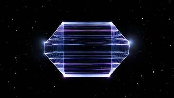 esplorando astratto neon immagini nel un' cosmico fondale con dinamico forme e colori video