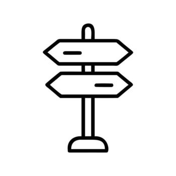 Simple black directional arrow icon displaying two choices on a white backdrop vector