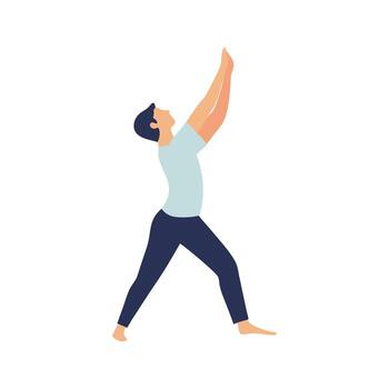 Man Practicing a Yoga Pose for Flexibility and Strength vector