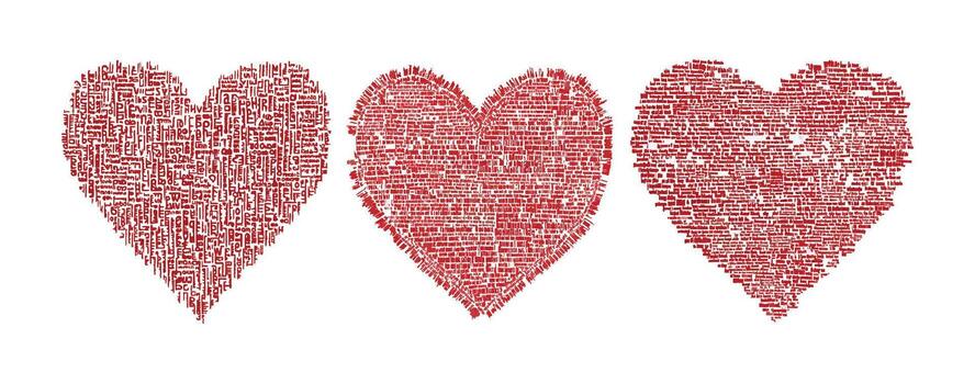 Red Heart Pattern Image Design Template vector