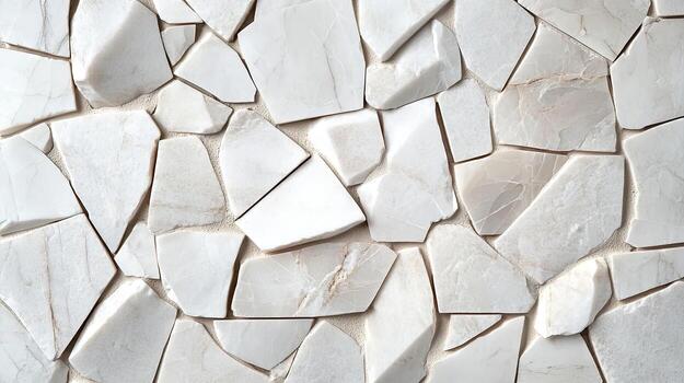 Fragmented marble pieces form a captivating background pattern, showcasing natural stone variations and textured surface appearance photo