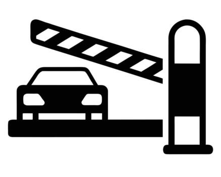 Securing Parking Access Car Approaching Automated Barrier Gate System Icon, Illustrating Smooth and Safe Entry vector