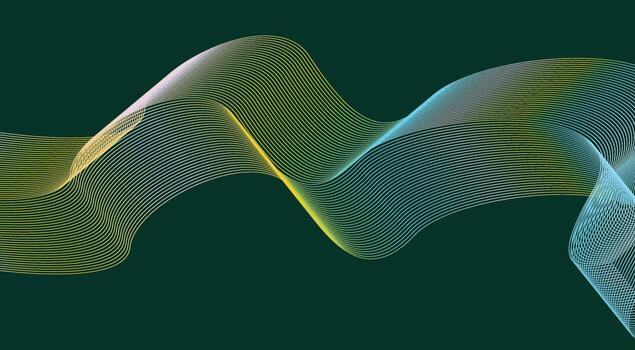 Wavy Blend Lines Abstract Background Green Cyan Colorful Gradient Design Illustration vector