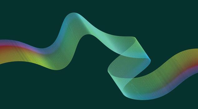 Wavy Blend Lines Abstract Background Green Cyan Colorful Gradient Curved Design Illustration vector