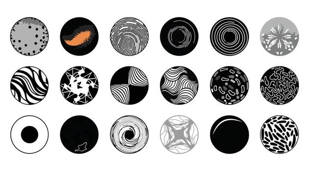 Collection of abstract circular graphic patterns and designs circle vector