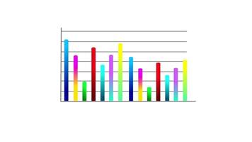 animado colorida Barra gráfico mostrando dados indo acima e abaixo. adequado para Encontros, apresentações e negócios. video