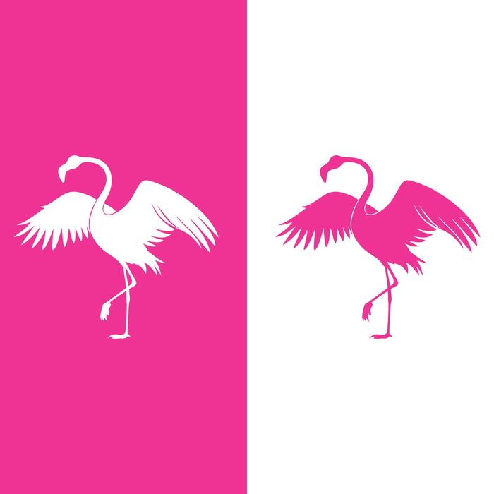 Flamingo Silhouettes on pink and white versions 69121221