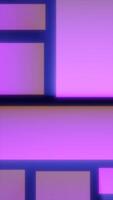Abstract gradient composition of glowing pink and purple rectangular blocks with soft edges video
