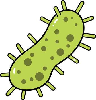 Green bacteria illustration with simple design and rounded shape in format for biology studies and science projects vector