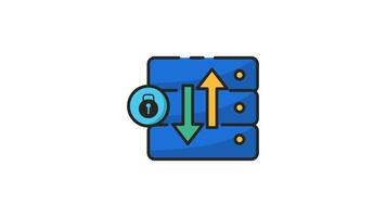 sicuro dati trasferimento server con frecce e serratura. video