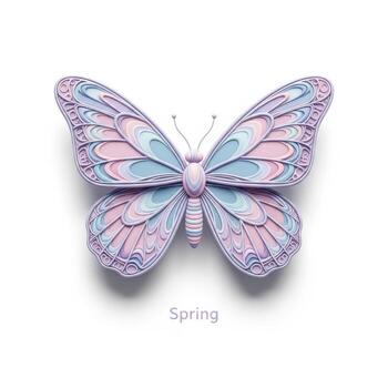 pastel el plastico 3 re mariposa con intrincado ala patrones en blanco antecedentes rosado foto