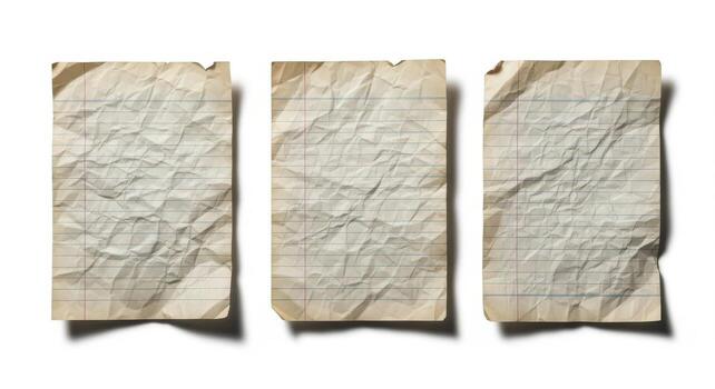 Three blank pieces of paper with a piece of paper on top photo