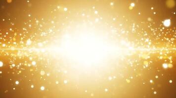 incontáveis branco brilhar partículas em caloroso dourado gradiente mágico brilho video
