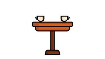 caffè tavolo icona animato. adatto per utente interfaccia, fornire visivo risposta e di più. alfa canale, trasparente sfondo video