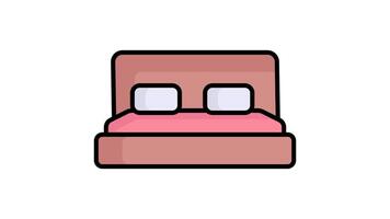 Bed icon animated. suitable for user interface, provide visual feedback and more. alpha channel, transparent background video