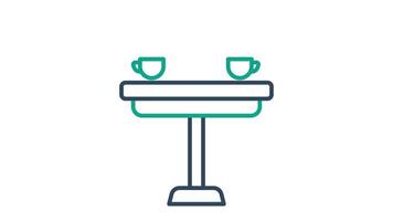 Coffee table icon animated. animated icon related to furniture. suitable for user interface, provide visual feedback and more. alpha channel, transparent background video
