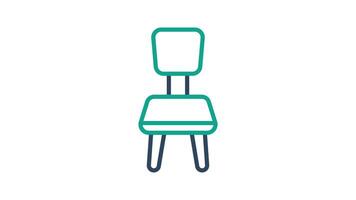 Chair icon animated. animated icon related to furniture. suitable for user interface, provide visual feedback and more. alpha channel, transparent background video