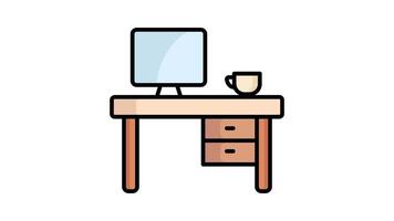 Desk icon animated. suitable for user interface, provide visual feedback and more. alpha channel, transparent background video