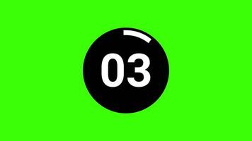 30 second stopwatch timer with white number in black and white circle animation in a green screen suitable for time management and training concepts video