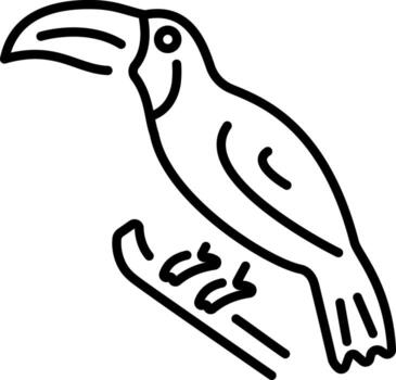 A linear style icon representing toucan vector