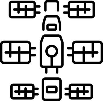 un lineal estilo icono representando espacio estación vector