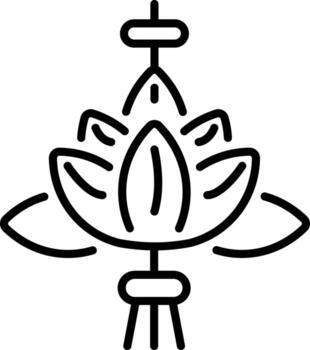 A linear style icon representing lotus lantern vector