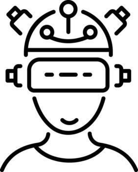 An outline style icon depicting mind reader vector