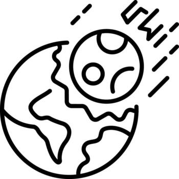 un lineal estilo icono representando cometa impacto vector