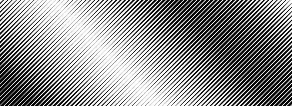 Halftone diagonal line gradient. Black oblique striped gradation background. Repeating slanted pattern backdrop. Vibrating parallel linear wallpaper. Abstract tilt moire texture overlay. vector