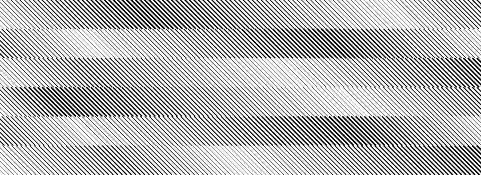 Diagonal stripes halftone gradient texture. Oblique line gradation background. Repeating strip pattern backdrop. Black and white parallel slanted striped wallpaper. Abstract effect concept vector