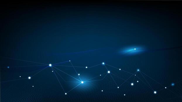 Abstract internet network connection background concept with Molecular abstract structure and Futuristic blue wave. vector