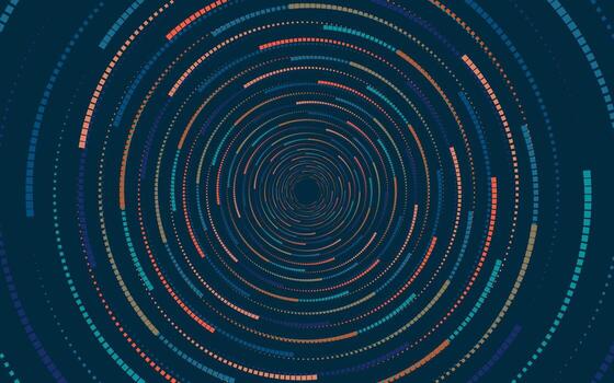 Abstract blue spiral vortex background with circular patterns and swirling wave textures in motion vector