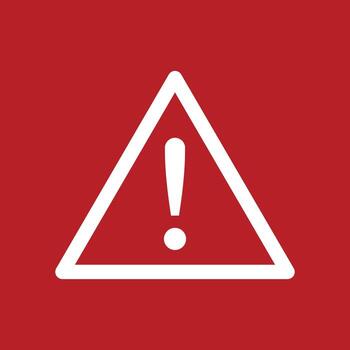 Alert Icon Fat Design. red warning triangle with an exclamation mark vector