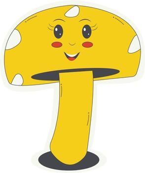 Retro Sticker Character. Groovy Character with 70s Style vector