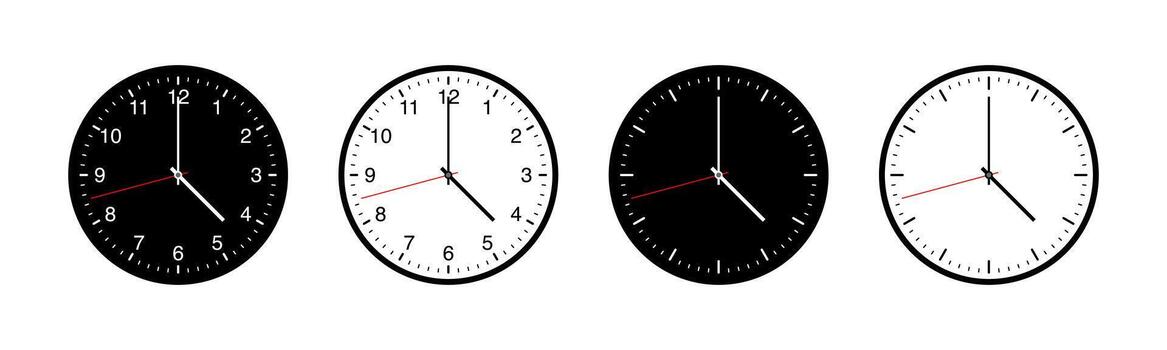 Minimalist wall clock icon isolated on white background. Simple and clean, perfect for time related concepts, schedules, punctuality themes, and graphic design projects. vector