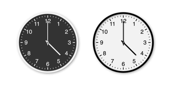 Minimalist wall clock icon isolated on white background. Simple and clean, perfect for time related concepts, schedules, punctuality themes vector