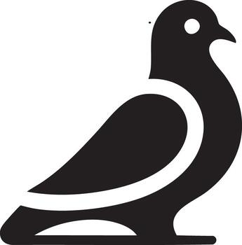 Simple pigeon bird logo icon design featuring clean lines and minimalist styling suitable for branding and digital applications vector