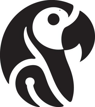 Vibrant stylized parrot head logo icon design featuring a tropical bird with colorful plumage and a distinctive head shape suitable for branding and digital applications vector