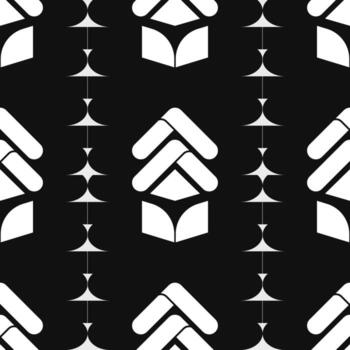 Geometric abstract black and white pattern minimalist symmetrical modern design seamless background with bold shapes. vector