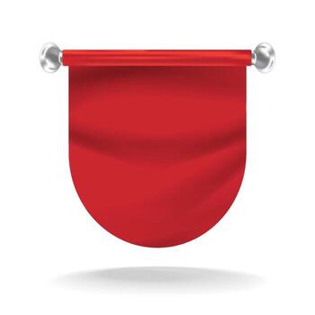 Red Round Bottom Hanging Banner for Promotion and Display Design vector