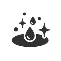 antiséptico Procesando superficie, fácil limpiador líquido icono, detergente o gel gota, limpiar y brillar concepto, plano ilustración vector