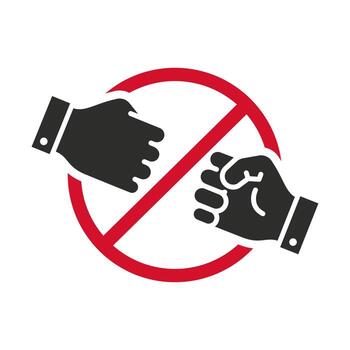 stop conflict icon, solving argument problem, resolution war, truce, thin line web symbol on white background - editable stroke illustration vector