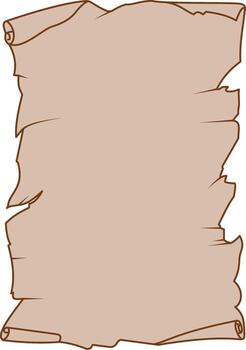 Old parchment scroll with torn edges vector