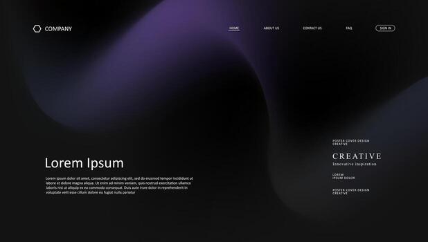 landing page dark background and gradient vector