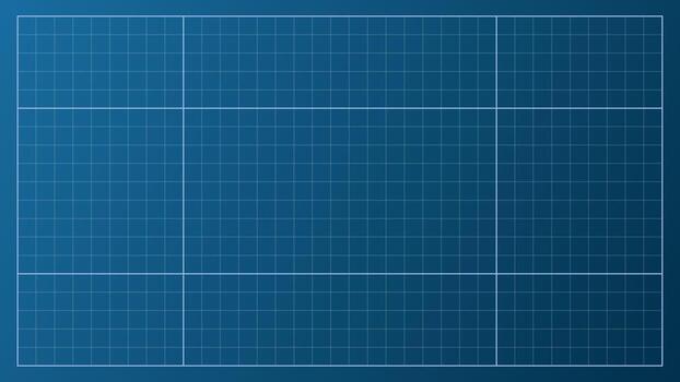 Blueprint background with graph grid on blue paper surface. This blueprint bg is applied to architecture drafts, project layouts, and technical drawing plans. vector