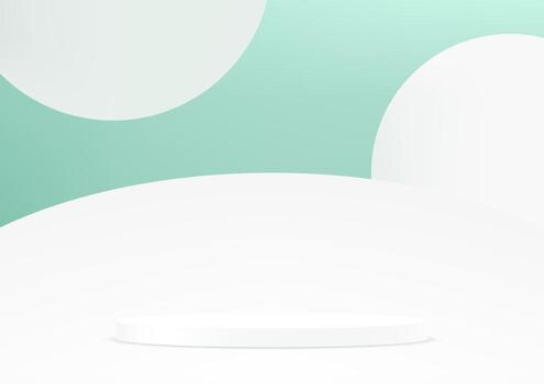 White and blue background 3d with podium Space for selling products on the website. Abstract wallpaper design with copy space to display your products. illustration. vector