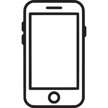 A smartphone icon isolated on white background represents modern communication, technology, and connectivity, suitable for use in designs related to mobile apps and digital services vector