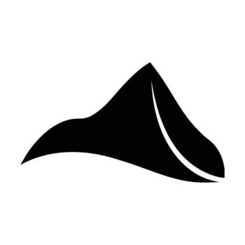 Hill Silhouette with Smooth Rolling Curve Design Isolated on White Background vector