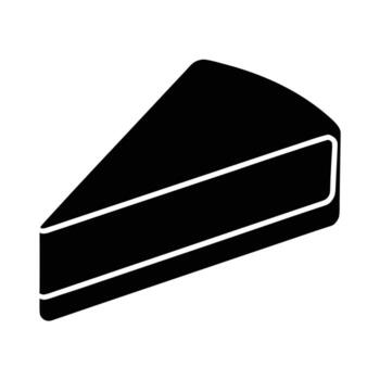 Cake Slice Silhouette with Smooth Curves Minimal Style Isolated on White Background vector