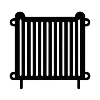 Functional Radiator Silhouette with Rounded Clean Shapes Isolated on White Background vector
